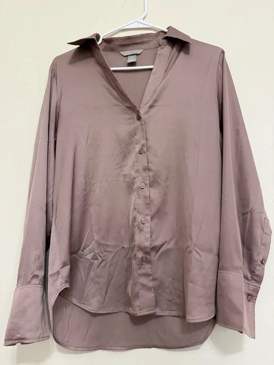 H&M Light Pink Blazer Dusty Mauve Long Sleeve Dressy Blouse Small Bundle - Picture 4 of 5